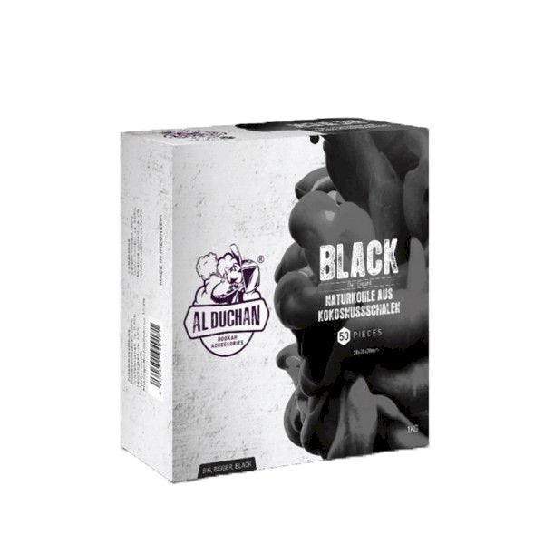 Al Duchan Black Naturkul 28x28x28 Kul - Amy Shop - Ekstra store kokoskul til vandpibe
