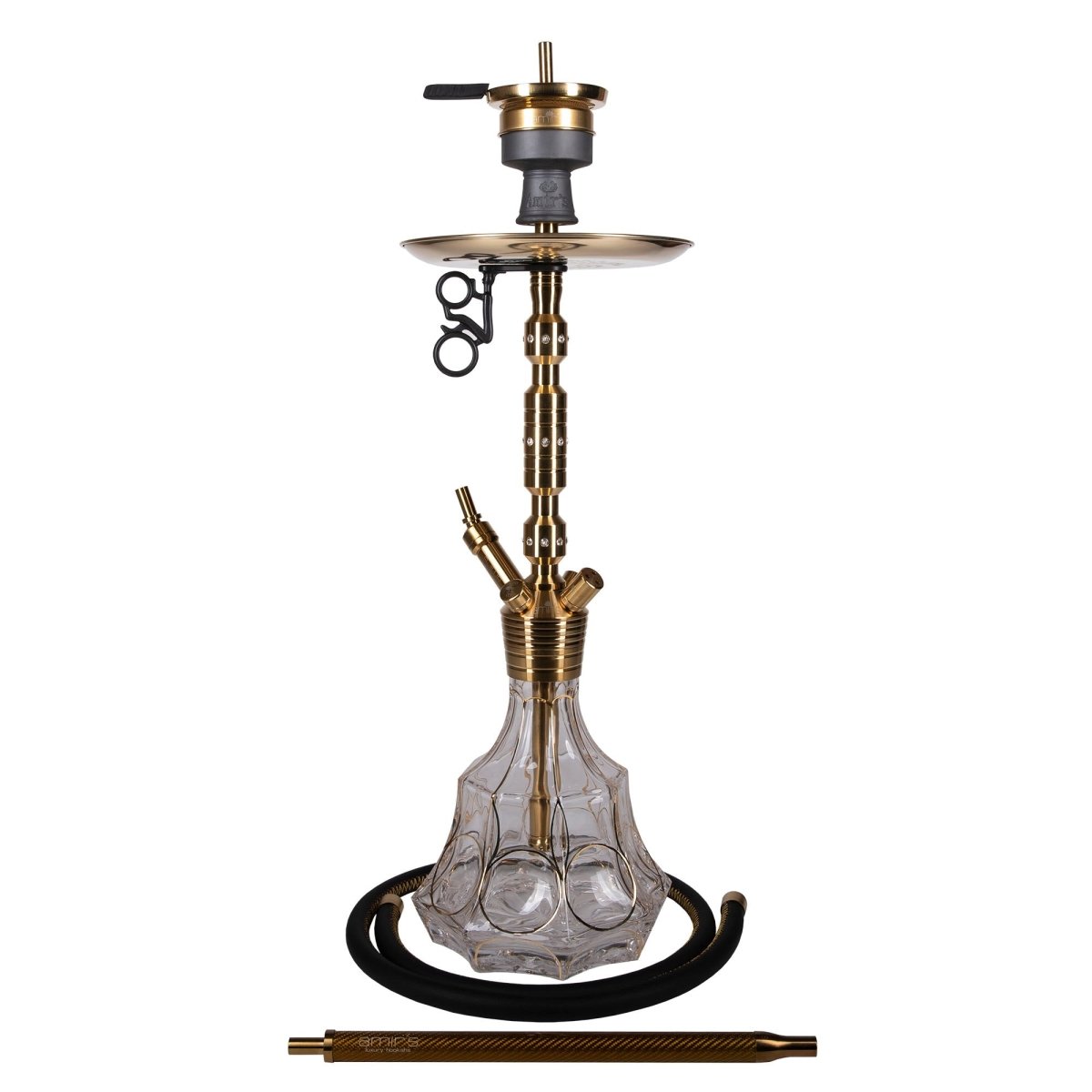 Amir's 901 Karat X vandpibe i rustfrit stål med gyldne detaljer