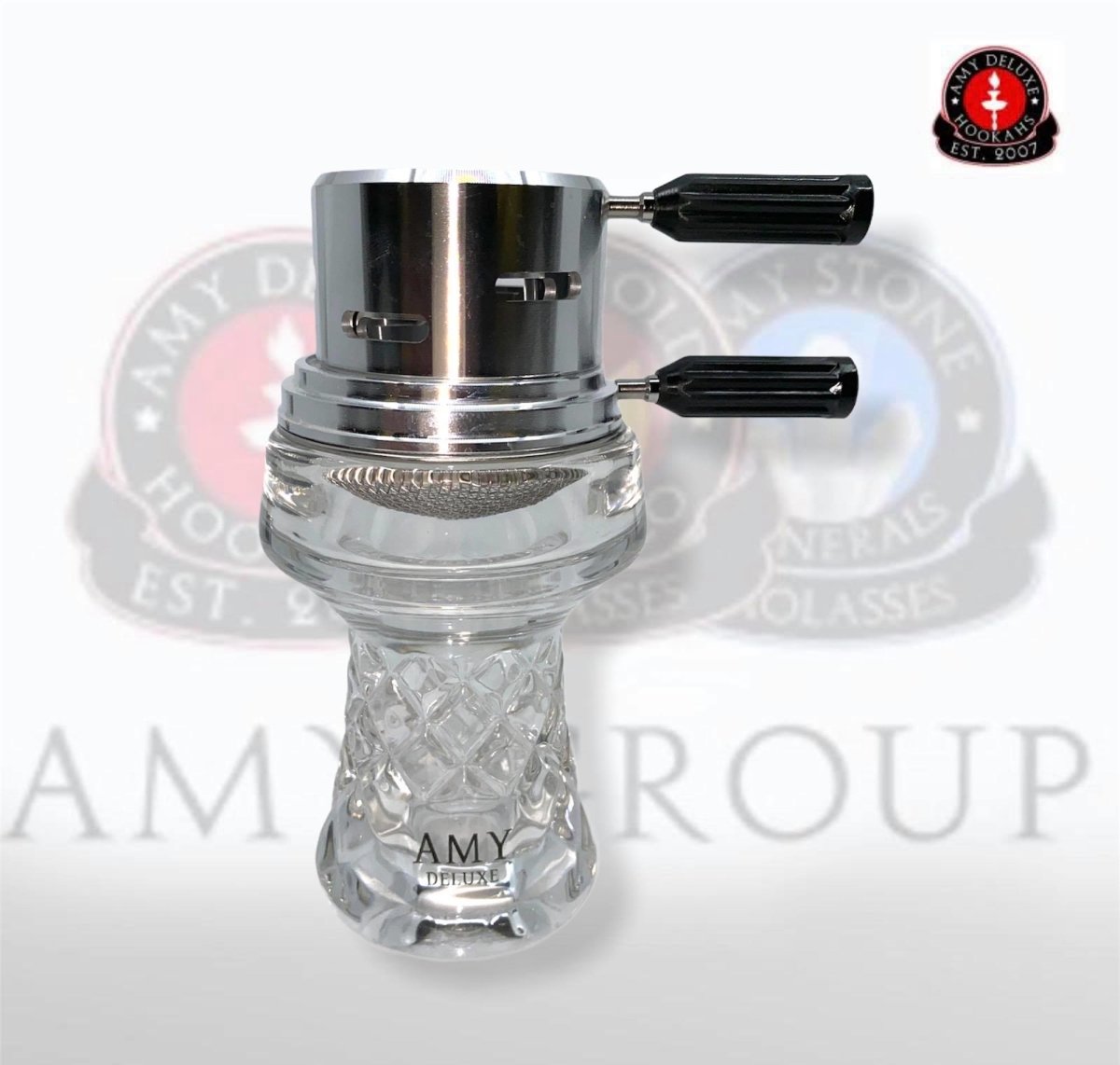 AMY GB-1 Glashoved + Mini varmeregulator - Amy Shop - Sæt med hoved af glas og varmeregulator til vandpibe