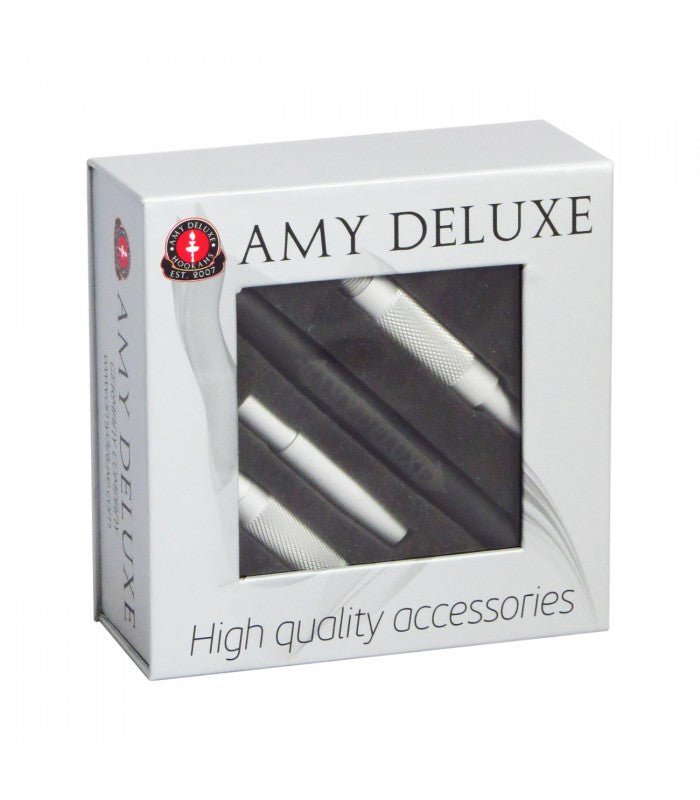 AMY Silikoneslange + Aluminium Mundstykke - Amy Shop - Hvidt slange sæt med silikone slange og mundstykke til vandpibe