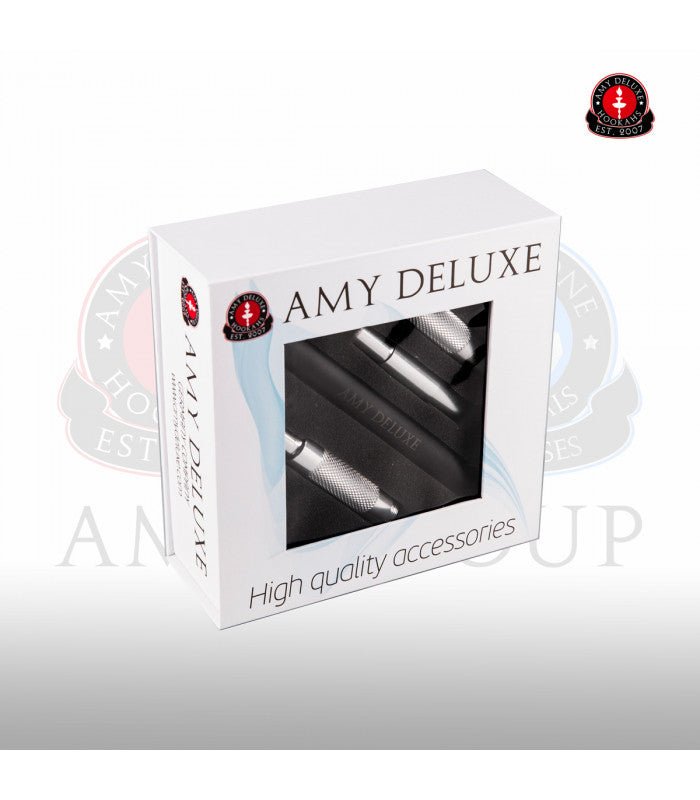 AMY Silikoneslange + Aluminium Mundstykke - Amy Shop - Gennemsigtig slange sæt med silikone slange og mundstykke til vandpibe
