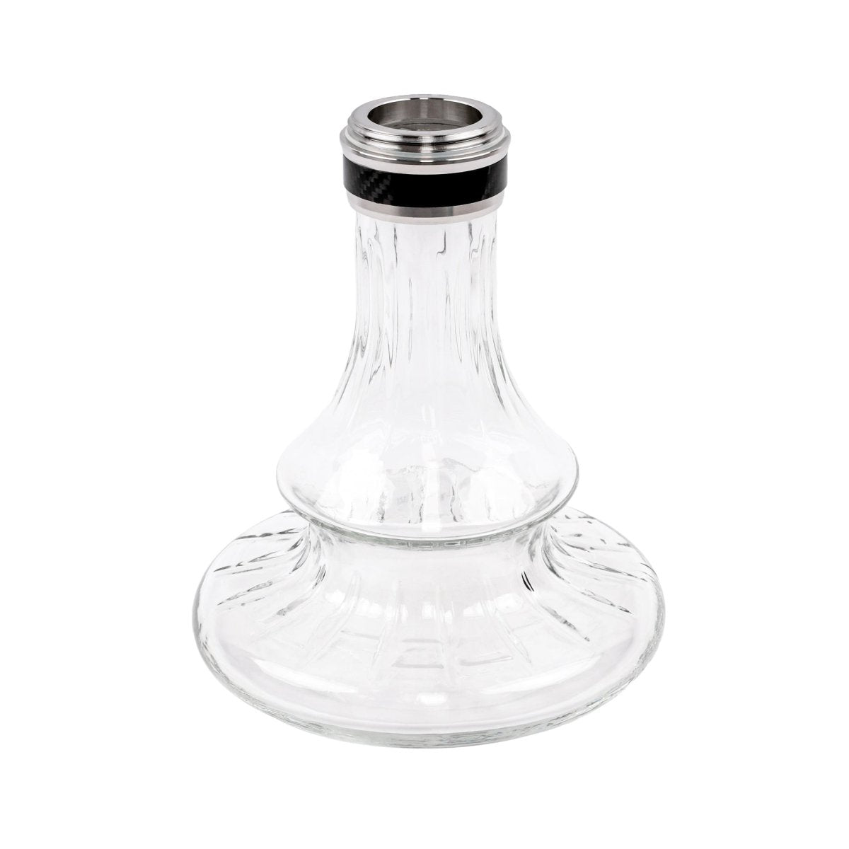AMY SS26.02 Vase - Amy Shop - Transparent reserve vase til Amy vandpibe med gevind af rustfri stål med carbon detaljer