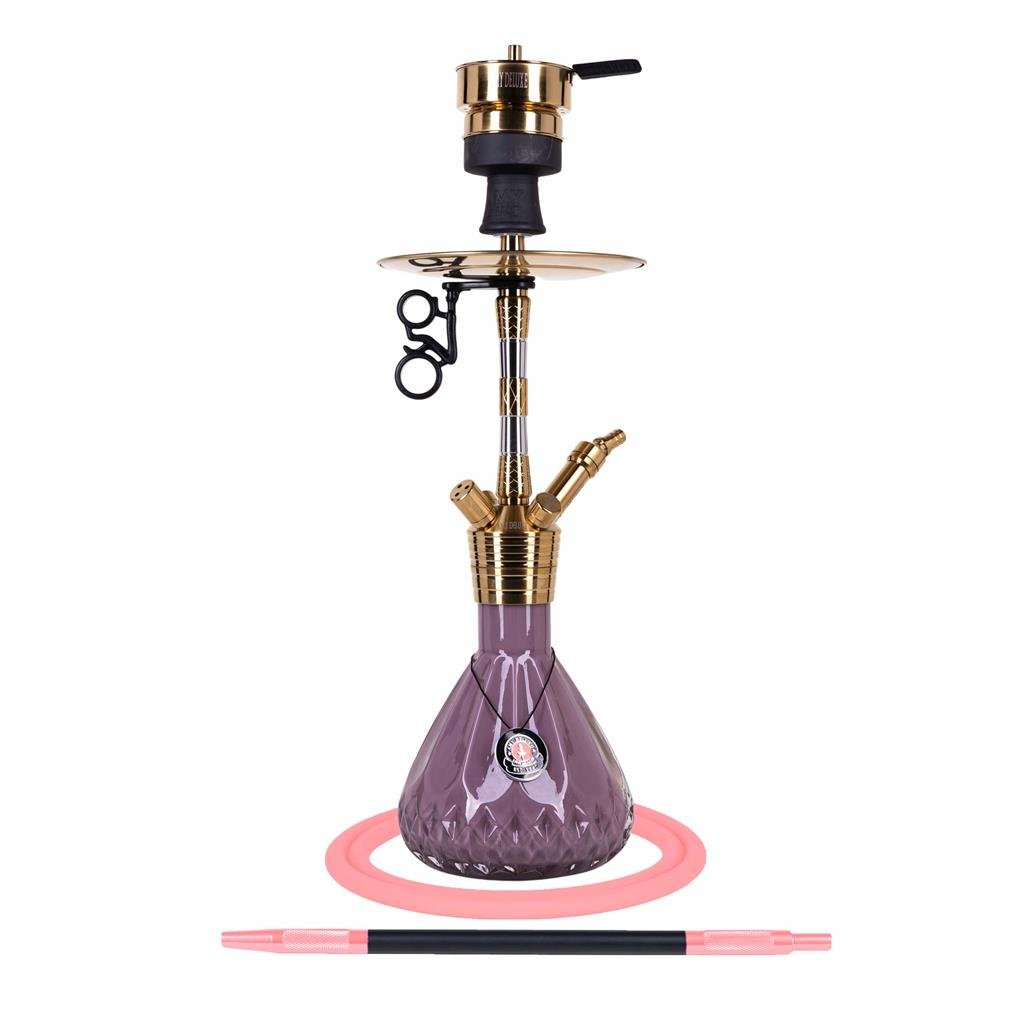 Amy Fusion Kite S Vandpibe - Amy Shop - Guldfarvet rustfri stål vandpibe med unikke detaljer på vasen