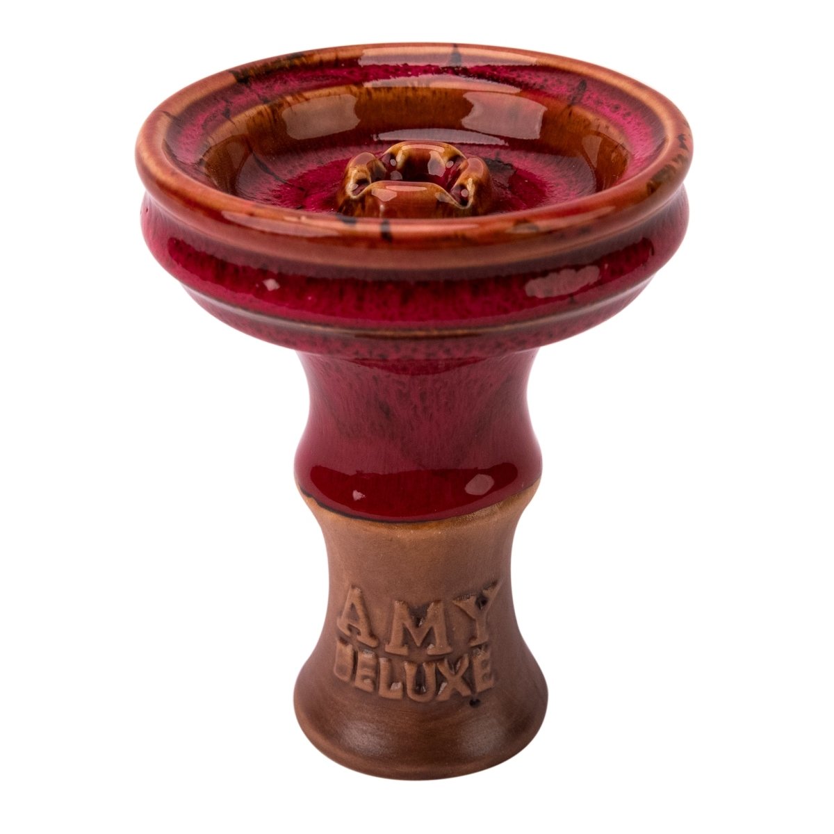 Amy TK005 - Amy Shop - Glaseret phunnel lerhoved til vandpibe i rød farve
