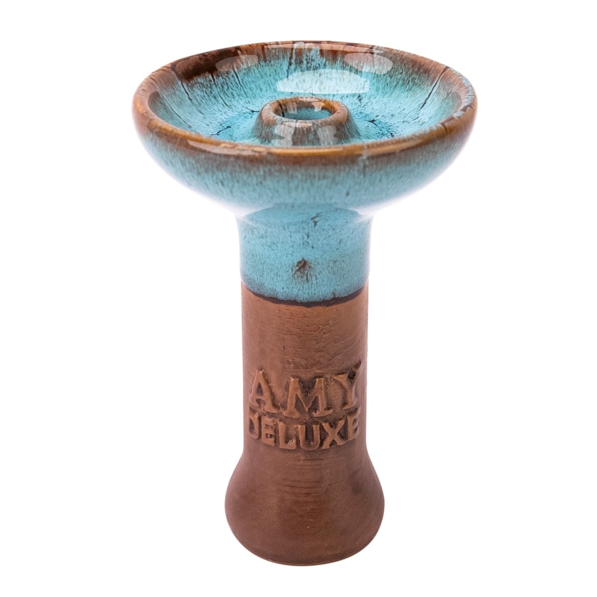 Amy TK007 - Amy Shop - Glaseret phunnel hoved af ler til vandpibe i lyseblå