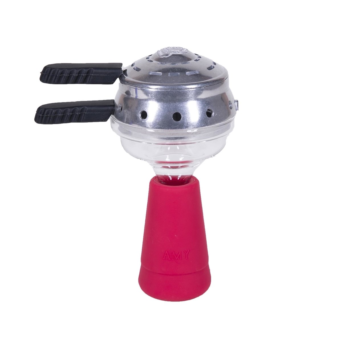 GlasSi Sæt - Amy Shop - Rødt glas phunnel hoved til vandpibe med varmeregulator