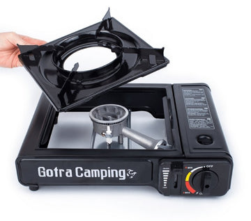 Hurtig opvarmning af vandpibekul med transportabelt komfur og bæretaske