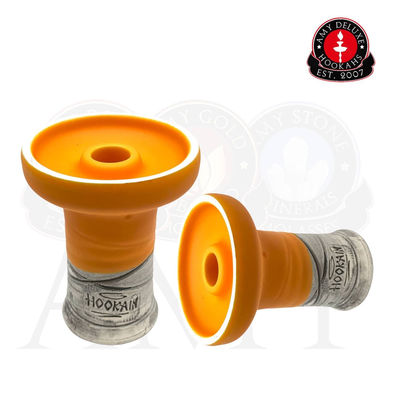 HOOKAIN LESH LIP " Cheddar " - Amy Shop - Luksuriøst phunnel hoved til vandpibe i orange og hvid