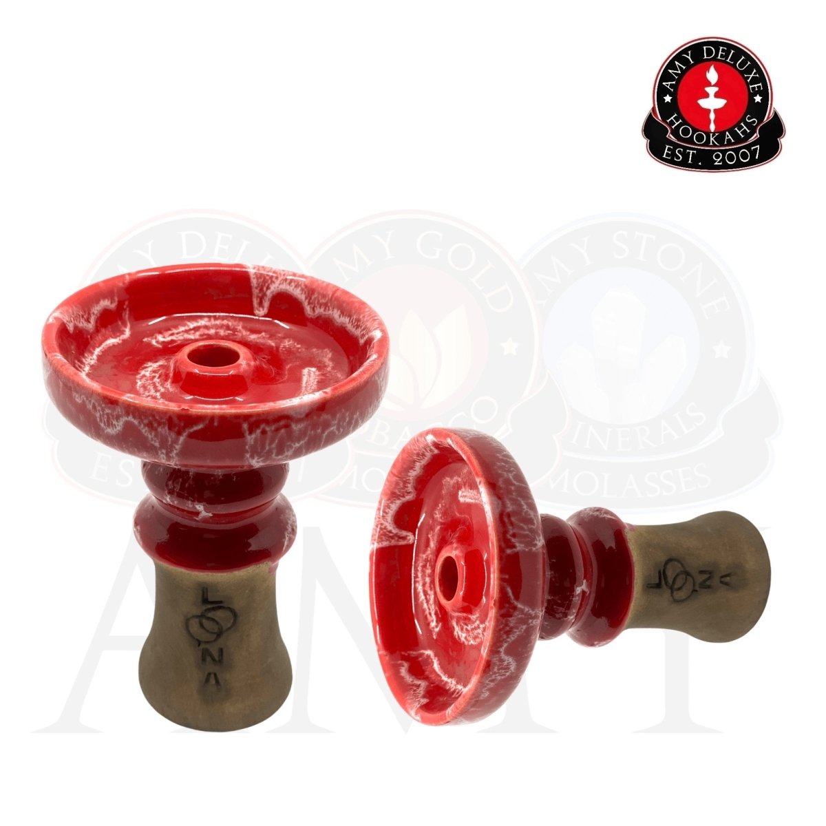 Loona Phunnel Bowl - Bloody - Amy Shop - Keramisk phunnel hoved til vandpibe i rød