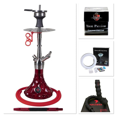 Pakketilbud 13 - Amy Shop - Pakketilbud med vandpibe, gamerslange, kul og LED-lys