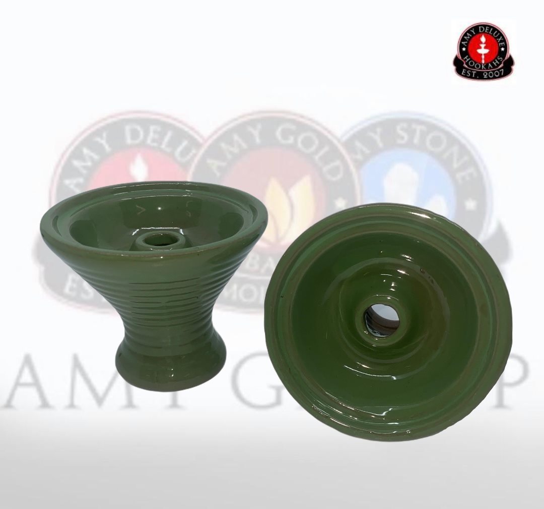 Phunnel Hoved - 112 - Amy Shop - Glaseret phunnel hoved til vandpibe i grøn
